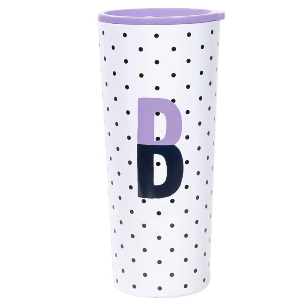 kate spade Black and White‎ Polka Dot Tumbler letter B